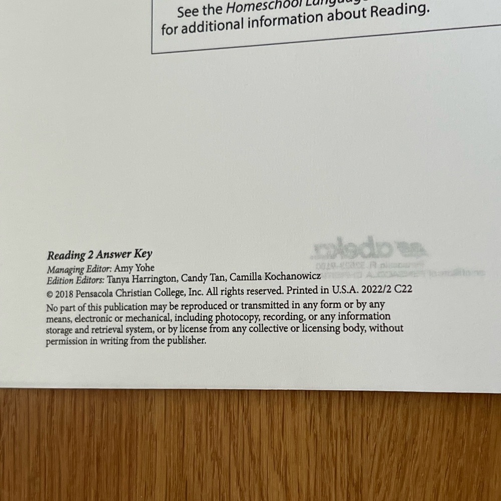 Abeka Reading 2 Answer Key - Picture 3 of 4